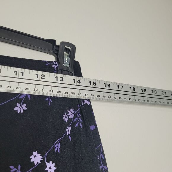 Vintage y2k 90s black purple moody floral ruffle grunge goth skirt size med p - Picture 3 of 5